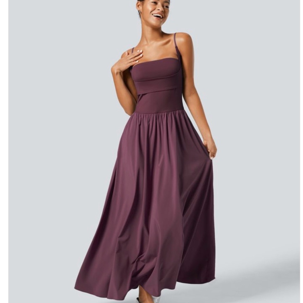 Halara Breezeful™ Pocket Flowy Flare Maxi Quick Dry Casual Slip Dress